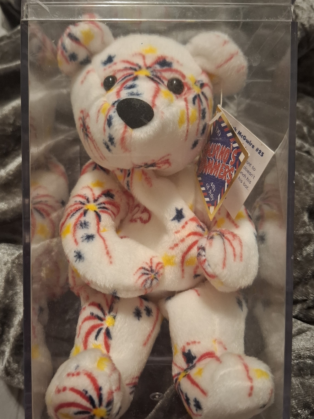 99'Salvinos Bammers* Mark McGwire #25***White Fireworks Pattern Collectible Bear - Picture 5 of 6